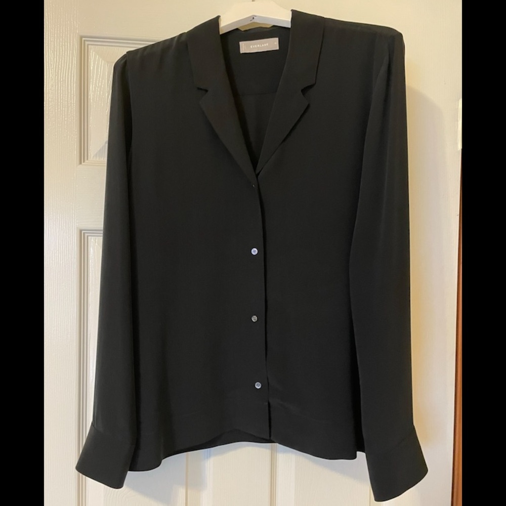 Everlane Silk Notch Collar Blouse - Size 10